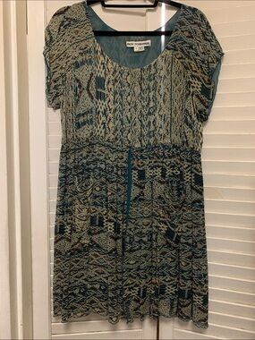 Beth Schaeffer Vintage 90s Silk Print Dress